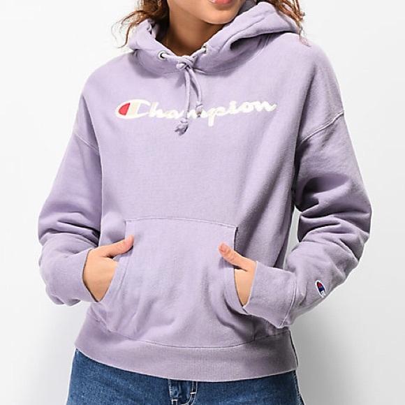 purple women's champion hoodie